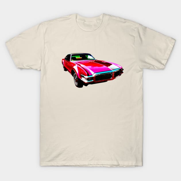 Oldsmobile Toronado 1968 American classic car high contrast red T-Shirt by soitwouldseem